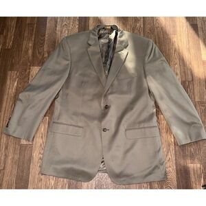 Joseph & Feiss Gold Wool Blazer Sport Coat ‎ Button Suit Jacket 46 Long 41 Waist